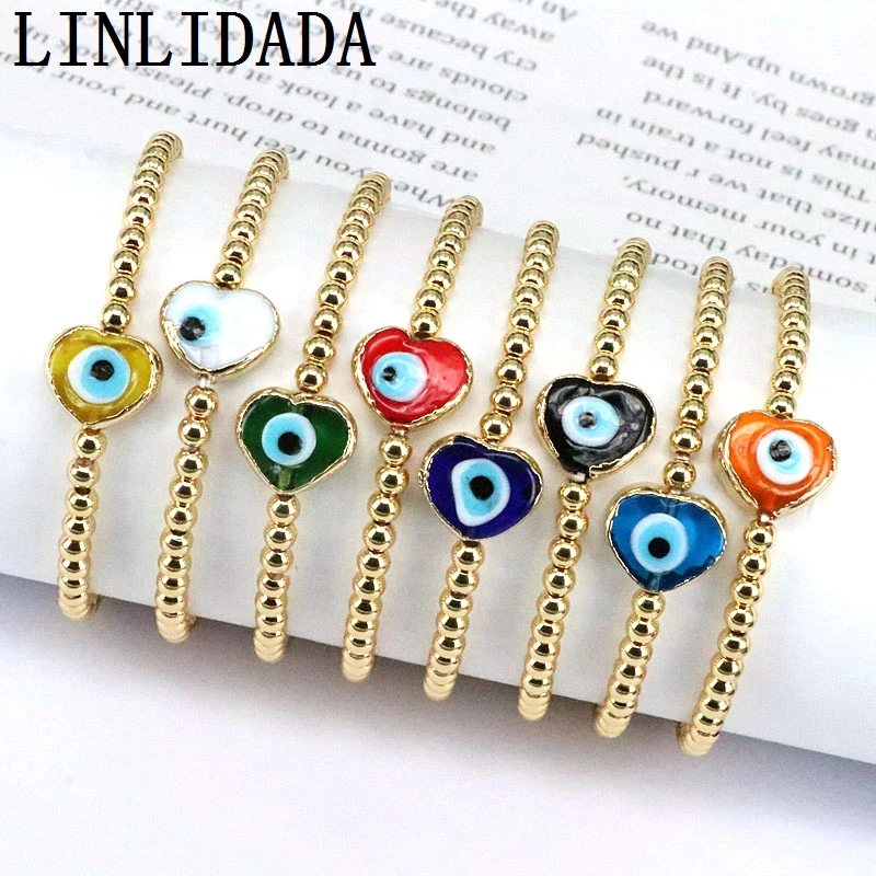 10Pcs Lucky Heart Eye Handmade Copper Beads Bracelet Adjustable Turkish Lampwork Glass Eyes Bracelet for Women Girls Men Jewelry
10Pcs Lucky Heart Eye Handmade Copper Beads Bracelet Adjustable Turkish Lampwork Glass Eyes Bracelet for Women Girls Men Jewelry