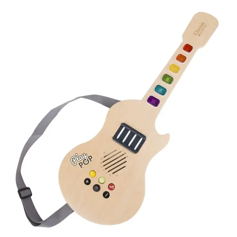 

Wooden Electric Glowing Guitar, Perfect Unisex Gift for Ages 3 Years and up.