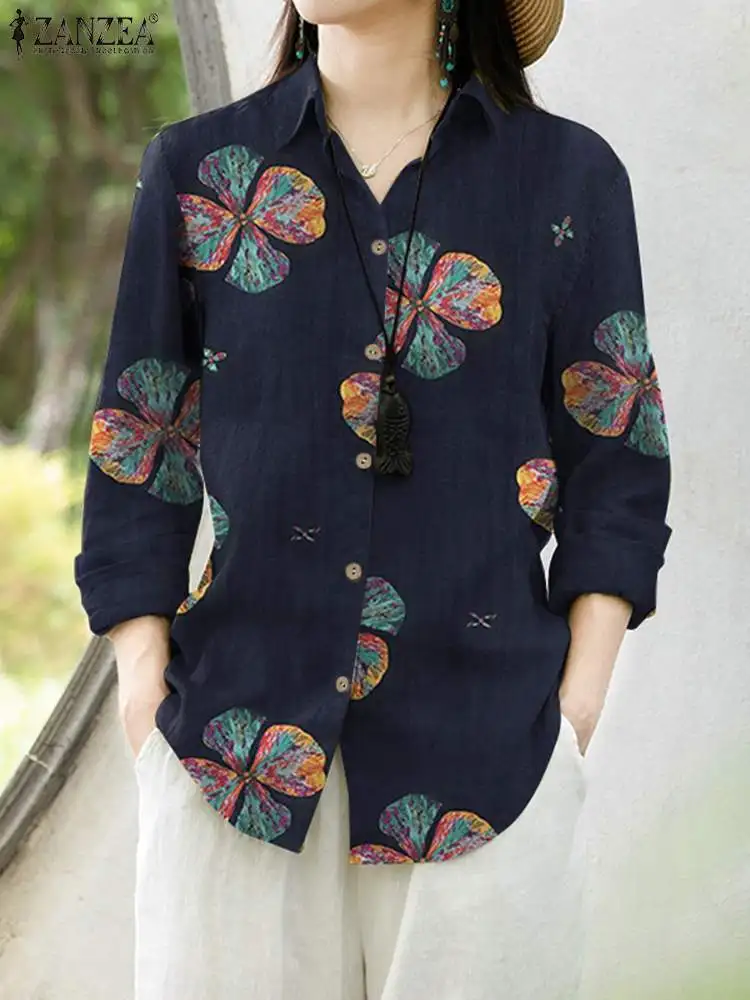 ZANZEA Bohemain Printed Blouse For Women Vintage Long Sleeve Shirt Casual Buttons Up Blusas Female Work Tops Tunic Autumn Blouse
ZANZEA Bohemain Printed Blouse For Women Vintage Long Sleeve Shirt Casual Buttons Up Blusas Female Work Tops Tunic Autumn Blouse
