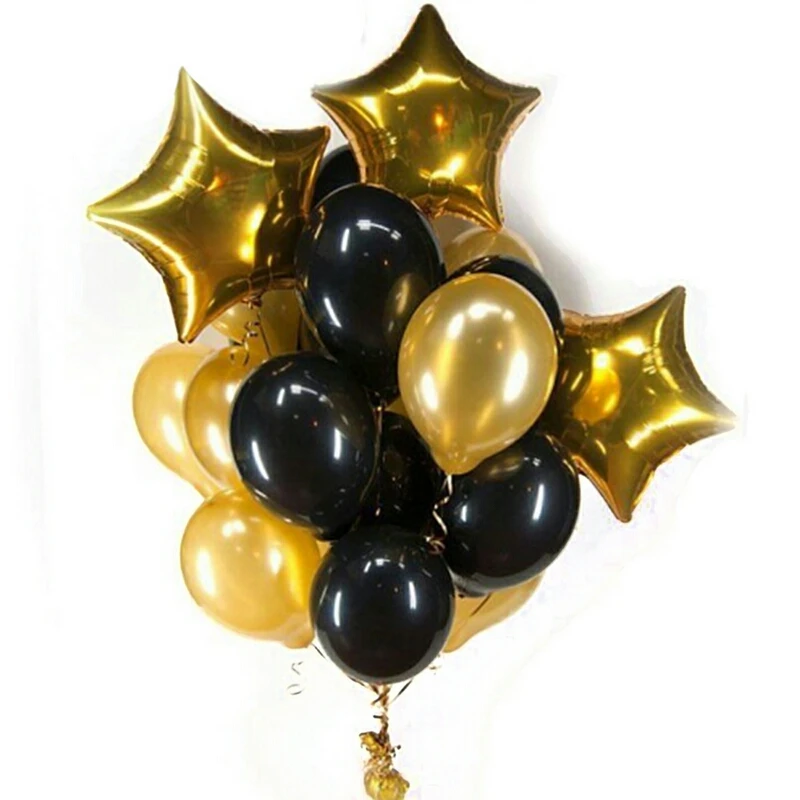 Black Gold Birthday Balloons Party Decoration Kit with Star Foil Latex Globos for Birthday Wedding Party Festival Business Event
Black Gold Birthday Balloons Party Decoration Kit with Star Foil Latex Globos for Birthday Wedding Party Festival Business Event