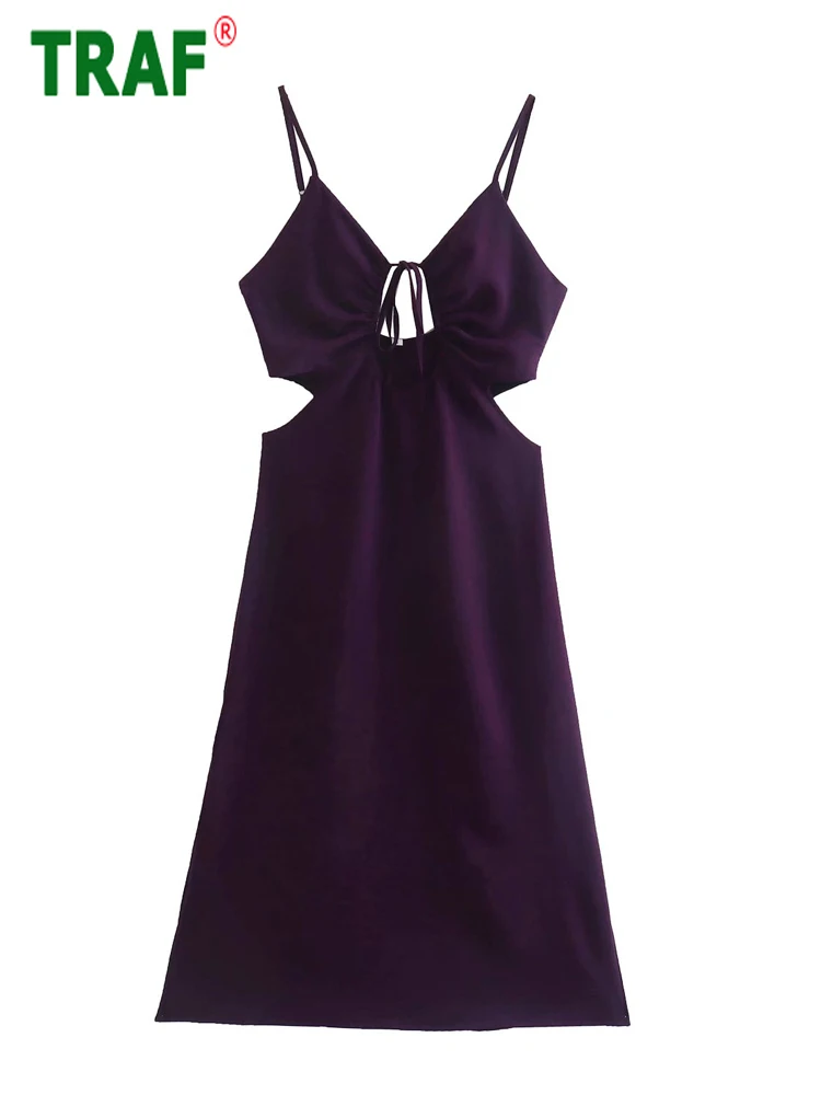 TRAF Purple Cut Out Dress Women Backless Slip Dress Woman Thin Strap Pleated Midi Dresses for Women 2022 Sexy Party Female Dress
TRAF Purple Cut Out Dress Women Backless Slip Dress Woman Thin Strap Pleated Midi Dresses for Women 2022 Sexy Party Female Dress