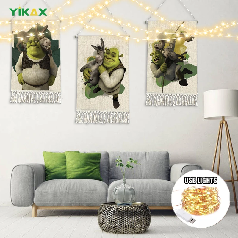 Shrek Funny and Cute Macrame Tapestry Fashionable Hippie Handmade Wall Hanging Cloth Boho Home Kawaii Living Room Decoration
Shrek Funny and Cute Macrame Tapestry Fashionable Hippie Handmade Wall Hanging Cloth Boho Home Kawaii Living Room Decoration