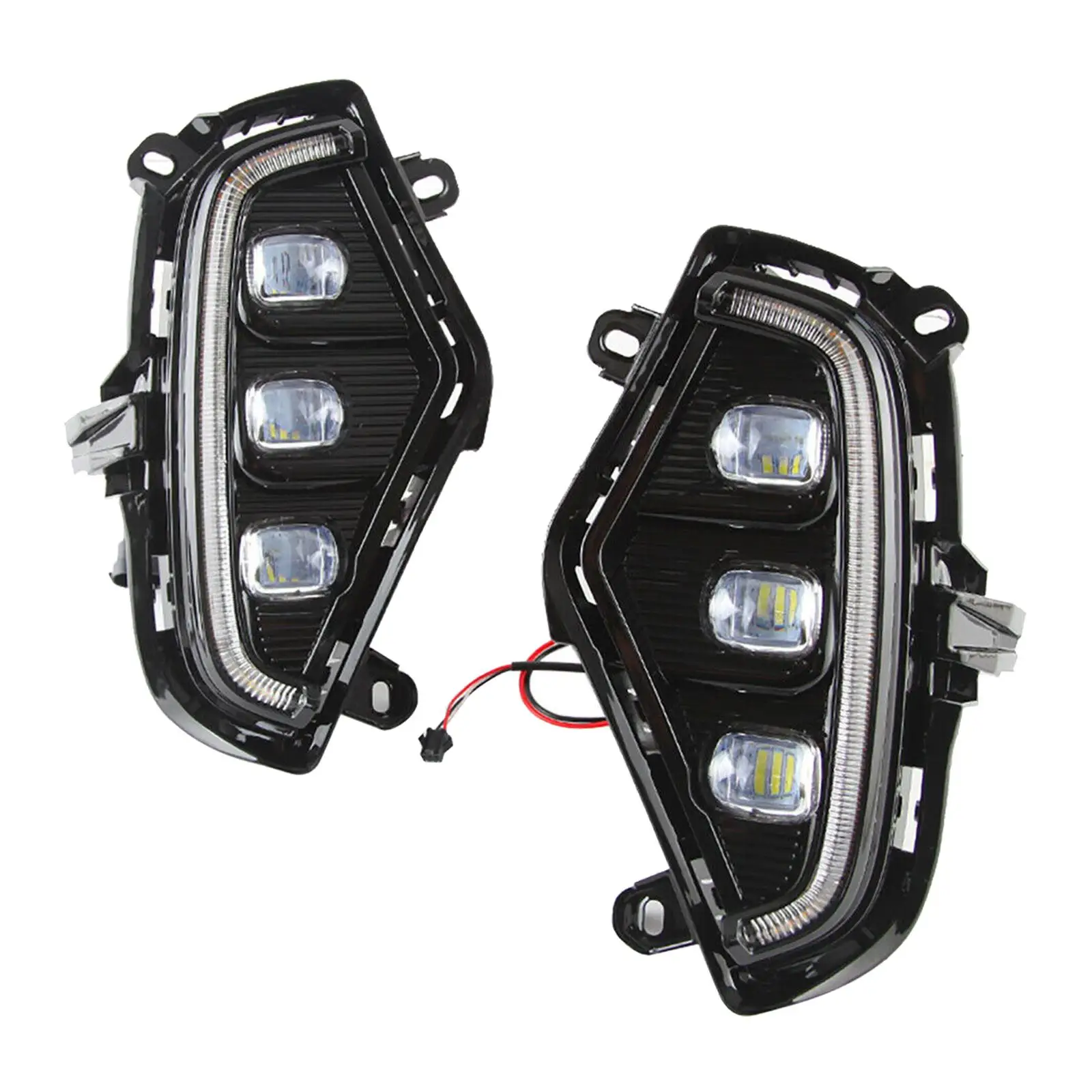 

2 Pieces LED Daytime Running Light W/ Turn Signal Lamps Fog Lights Acrylic Fit for Easy to Install Parts Replace ACC