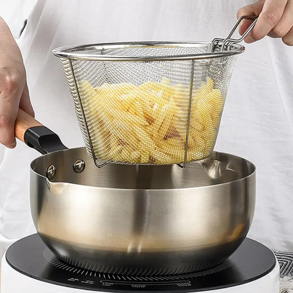 Portable Easy to Clean Non-stick Bottom Wide Application Frying Basket Kitchen Gadget Drain Basket French Fries Basket
Portable Easy to Clean Non-stick Bottom Wide Application Frying Basket Kitchen Gadget Drain Basket French Fries Basket