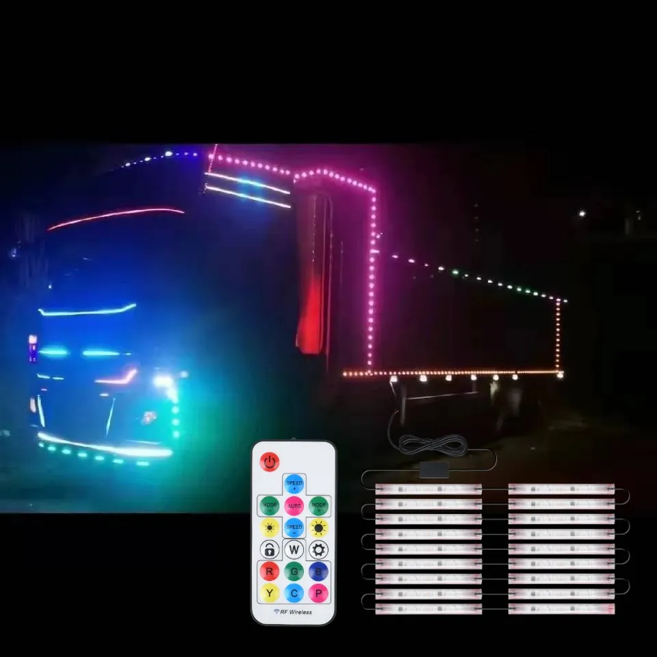 24V LED RGB Flashing Truck Ambient Light Roof Bumper Door Lamp 1.2M 2.4M 7.2M Strip Trailer Lorry Caravan Accessories Decoration
24V LED RGB Flashing Truck Ambient Light Roof Bumper Door Lamp 1.2M 2.4M 7.2M Strip Trailer Lorry Caravan Accessories Decoration
