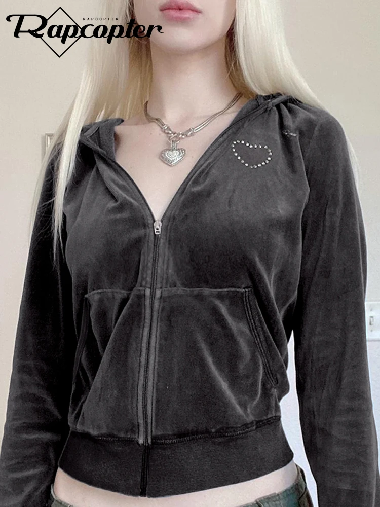 Rapcopter y2k Zipper Velvet Hooded Coat Women Basic Full Sleeve Jackets Pockets Retro Chic Coat Aesthetic Autumn Winter Outfits
Rapcopter y2k Zipper Velvet Hooded Coat Women Basic Full Sleeve Jackets Pockets Retro Chic Coat Aesthetic Autumn Winter Outfits