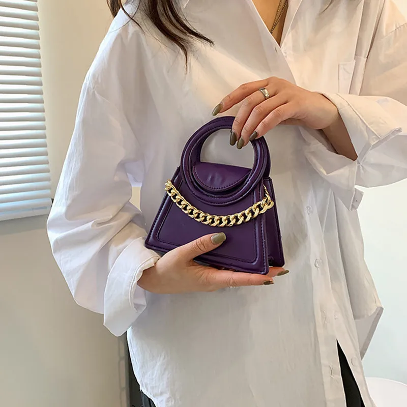 Purple Women Mini Handbag 2022 New Pu Leather Solid Color Fashional Chain Tote Bags For Ladies
Purple Women Mini Handbag 2022 New Pu Leather Solid Color Fashional Chain Tote Bags For Ladies