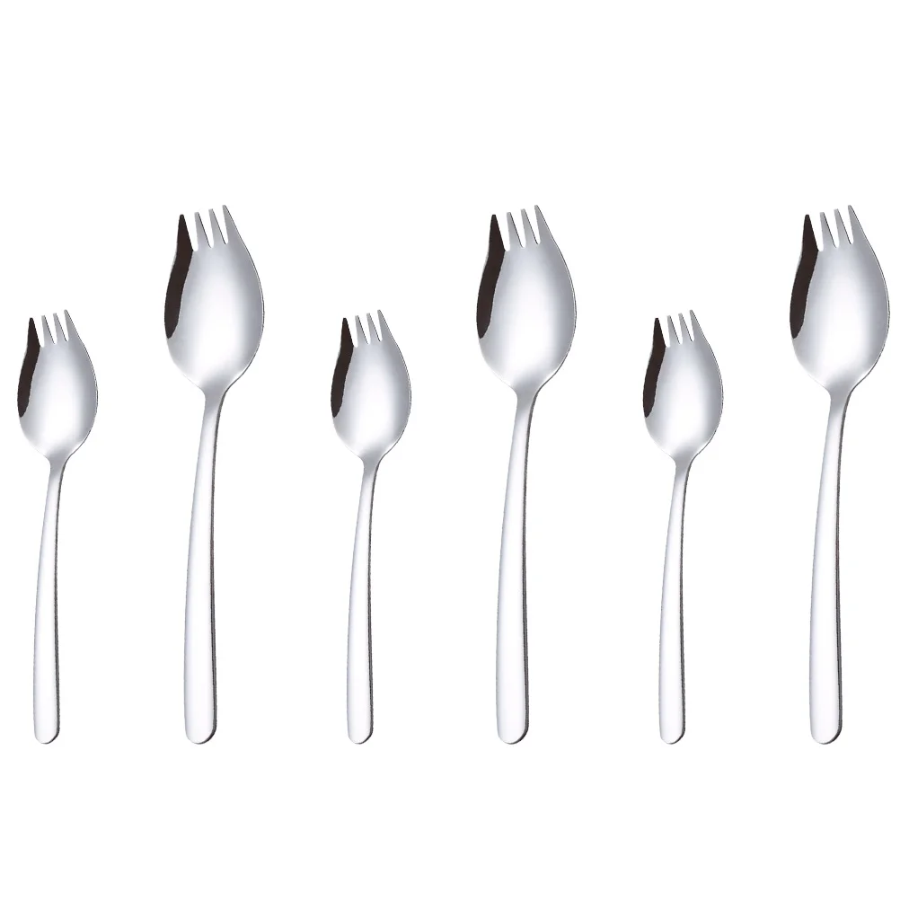 6pcs Stainless Steel Spork Appetizer Serving Spoons Teasppon Salad Dessert Spoons Flatware Set for Soup Tea Cake Rice
6pcs Stainless Steel Spork Appetizer Serving Spoons Teasppon Salad Dessert Spoons Flatware Set for Soup Tea Cake Rice