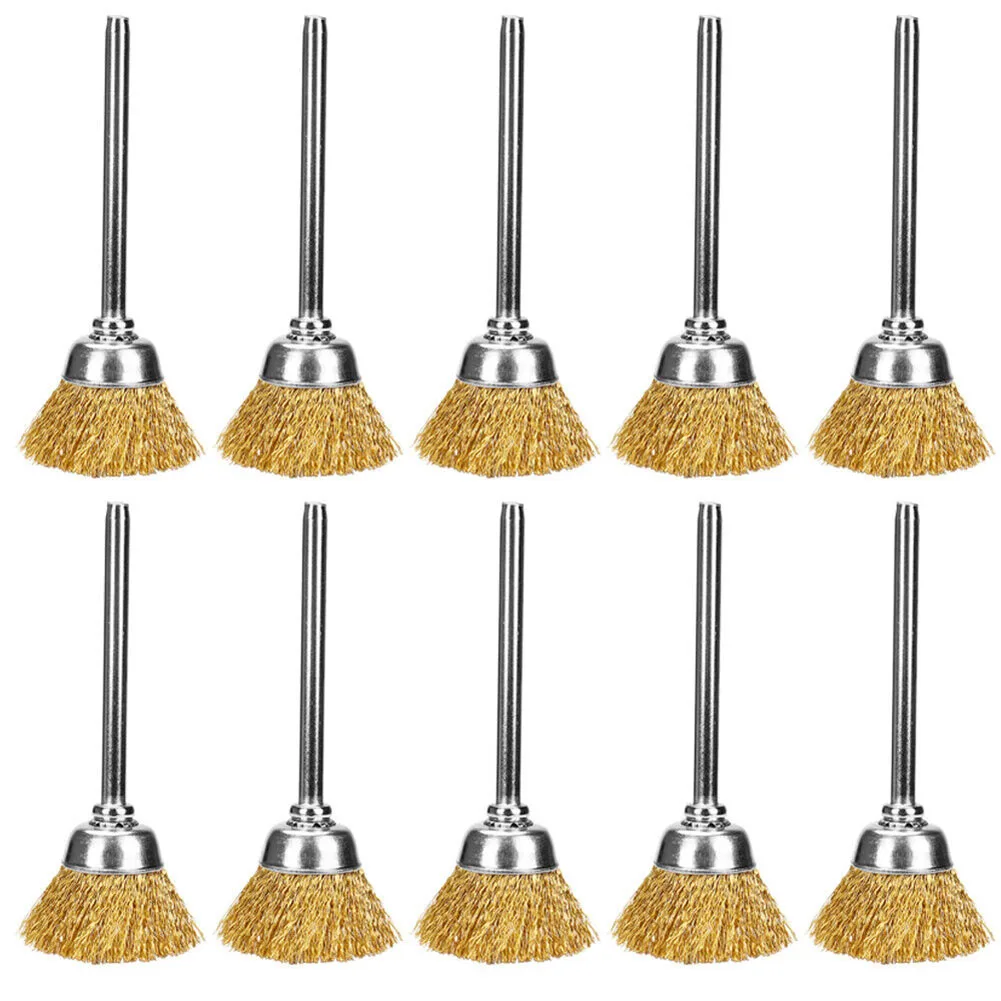10Pcs Polishing Brush Rotary Tool 3.Mm Shank Steel Wire Brass Drill Brush Polishing Wheel Brush Grinder Tool Accessory
10Pcs Polishing Brush Rotary Tool 3.Mm Shank Steel Wire Brass Drill Brush Polishing Wheel Brush Grinder Tool Accessory