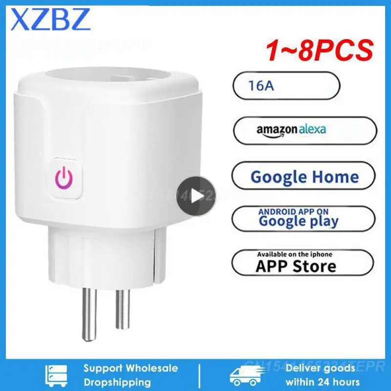 1~8PCS Smart WiFi Plug Adaptor 16A Remote Voice Control Power Monitor Socket Outlet Timing Function work with Alexa Google Home 
1~8PCS Smart WiFi Plug Adaptor 16A Remote Voice Control Power Monitor Socket Outlet Timing Function work with Alexa Google Home