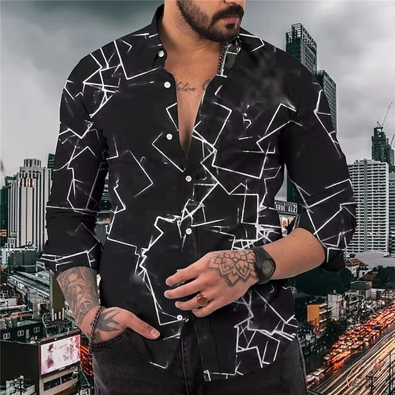 Рубашка мужская оверсайз с длинным рукавом, люксовая дизайнерская Клубная одежда, одежда для весны 
Рубашка мужская оверсайз с длинным рукавом, люксовая дизайнерская Клубная одежда, одежда для весны