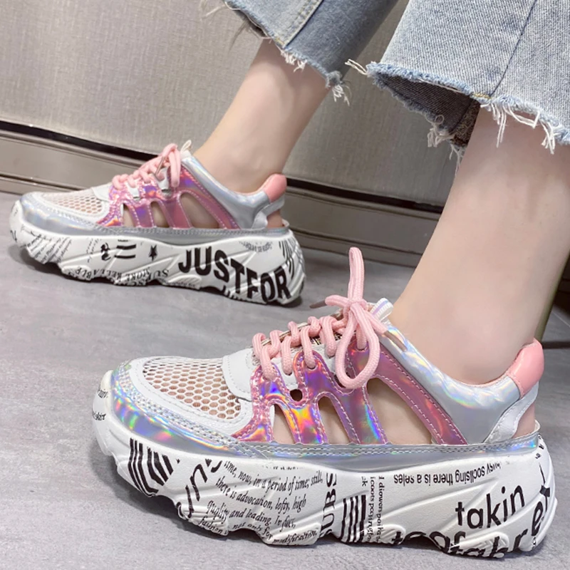Rimocy Breathable Mesh Laser Sandals Woman 2022 Summer Mix Color Hollow Women Sneakers Chunky Platform Wedges Heeled Sandalias
Rimocy Breathable Mesh Laser Sandals Woman 2022 Summer Mix Color Hollow Women Sneakers Chunky Platform Wedges Heeled Sandalias