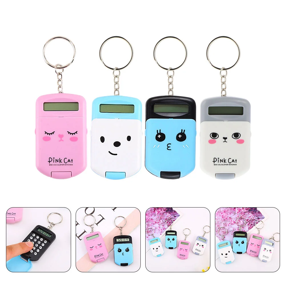 

Calculator Mini Keychain Pocket Portable Cute Electronic Small Key Ring Bulk Keyring Tiny Keychains Calculators Students