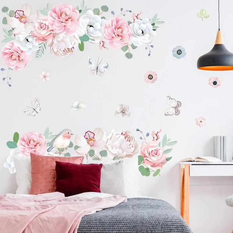 Colorful Small Fresh Pink Peony Flowers Green Leaves Wall Stickers Baby Room Decoration Bedroom Decor Wall Decals for Bathroom
Colorful Small Fresh Pink Peony Flowers Green Leaves Wall Stickers Baby Room Decoration Bedroom Decor Wall Decals for Bathroom