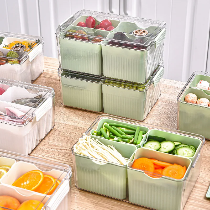 

Бытовая Пылезащитная коробка для хранения в холодильнике, герметичная упаковочная коробка, кухонная коробка для сортировки, коробка для хранения фруктов и овощей