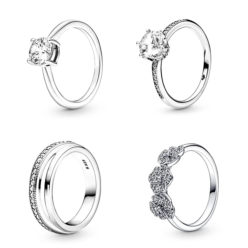 925 Sterling Silver Ring Charms Silver Flower Diy Crystal Zircon Crystal Cz Round Finger Ring For Women Pandora Party Jewelry
925 Sterling Silver Ring Charms Silver Flower Diy Crystal Zircon Crystal Cz Round Finger Ring For Women Pandora Party Jewelry