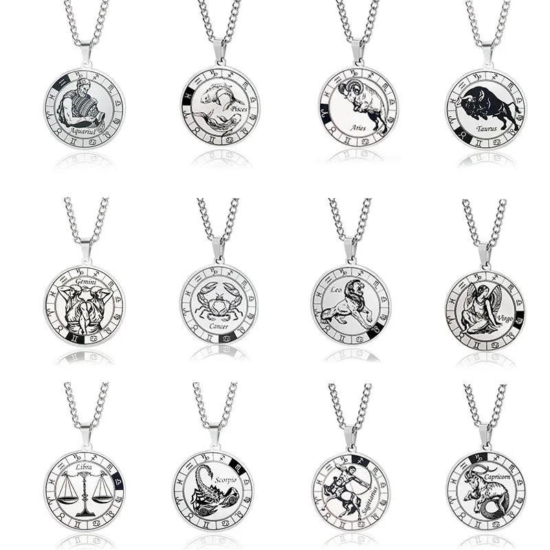 12 Constellation Necklace Gothic Zodiac Sign Pendant Leo Virgo Libra Scorpio Capricorn Jewelry for Men Women
12 Constellation Necklace Gothic Zodiac Sign Pendant Leo Virgo Libra Scorpio Capricorn Jewelry for Men Women
