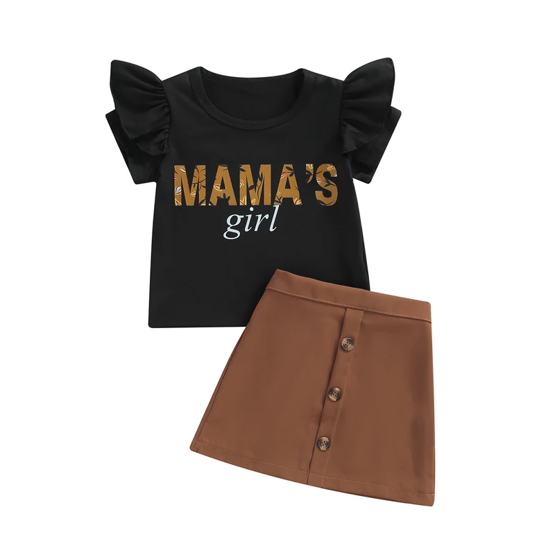 2 Pcs Infant Casual Outfits, Girls Letter Print Short Sleeve Round Neck T-shirt + Solid Color Skirt
2 Pcs Infant Casual Outfits, Girls Letter Print Short Sleeve Round Neck T-shirt + Solid Color Skirt