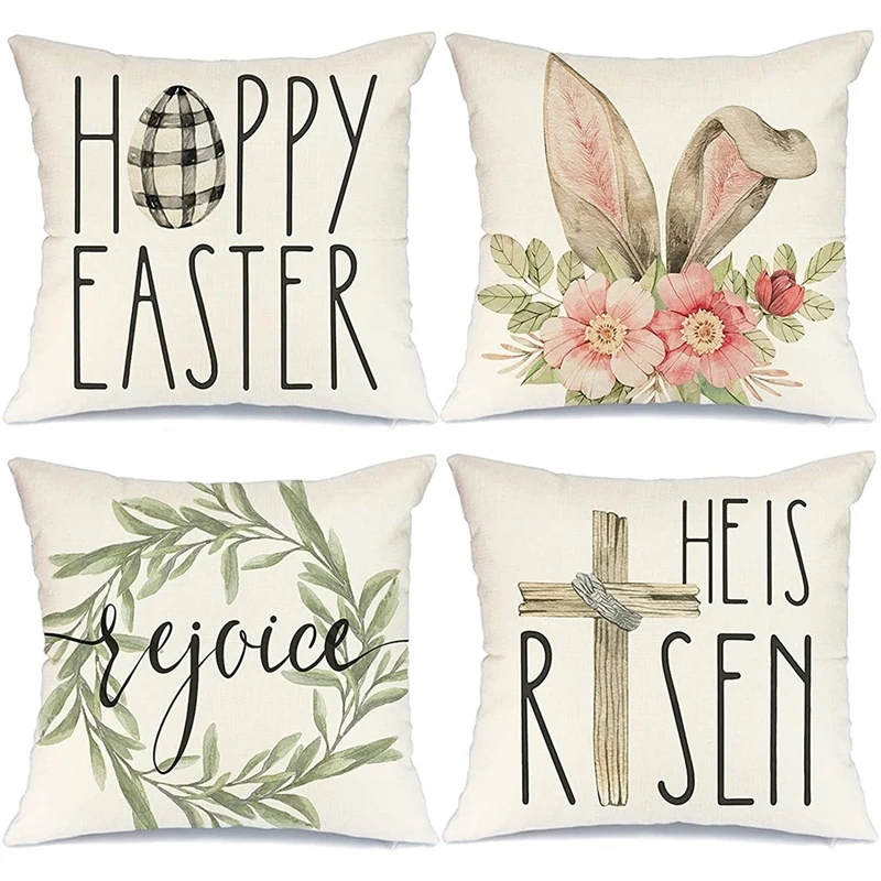 Easter Pillow Covers 18X18 Set of 4 Easter Decorations for Home Throw Pillows Spring Easter Farmhouse Decor
Easter Pillow Covers 18X18 Set of 4 Easter Decorations for Home Throw Pillows Spring Easter Farmhouse Decor
