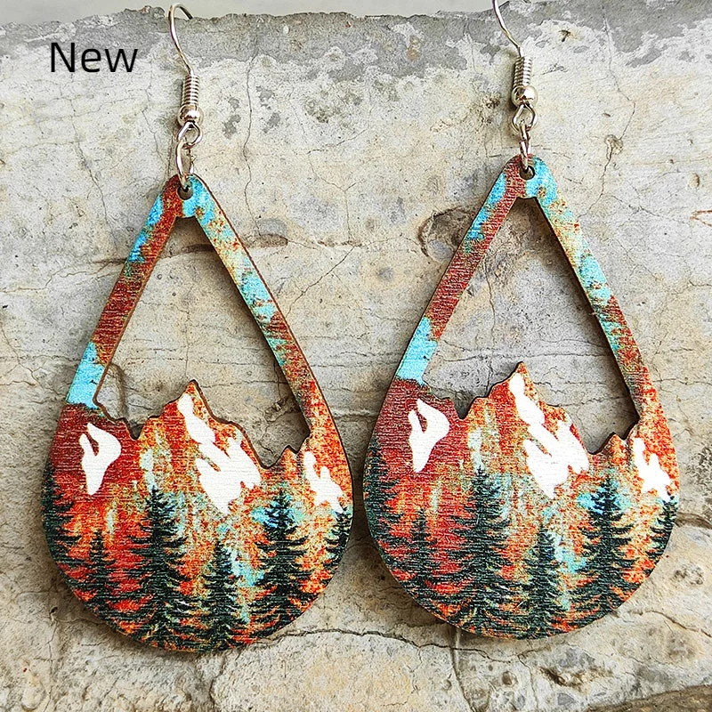 Western Design Jewelry Nature Inspired Mountain and Trees Teardrop Dangle Drop Earrings for Women Cowgirl Gift Wholesale
Western Design Jewelry Nature Inspired Mountain and Trees Teardrop Dangle Drop Earrings for Women Cowgirl Gift Wholesale
