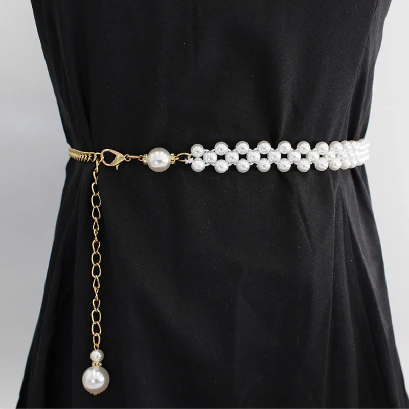 New Imitation Pearl Elegant Belt For Women Gold Metal Adjustable Thin Body Chains Skinny Ladies Dress Waistband
New Imitation Pearl Elegant Belt For Women Gold Metal Adjustable Thin Body Chains Skinny Ladies Dress Waistband