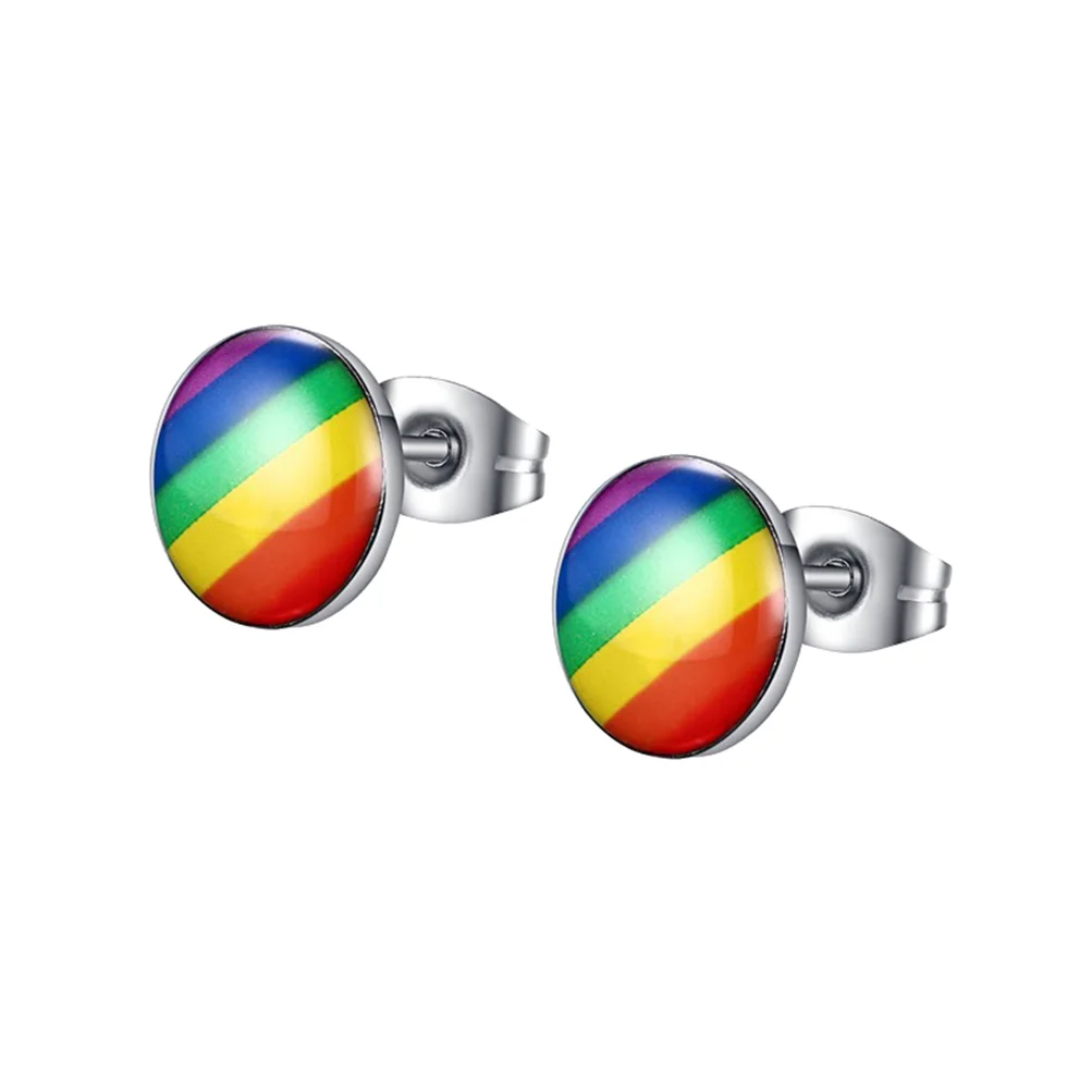 Pride Earrings Rainbow Stud Round Earrings for Jewelry 1 Pair 2x1cm
Pride Earrings Rainbow Stud Round Earrings for Jewelry 1 Pair 2x1cm