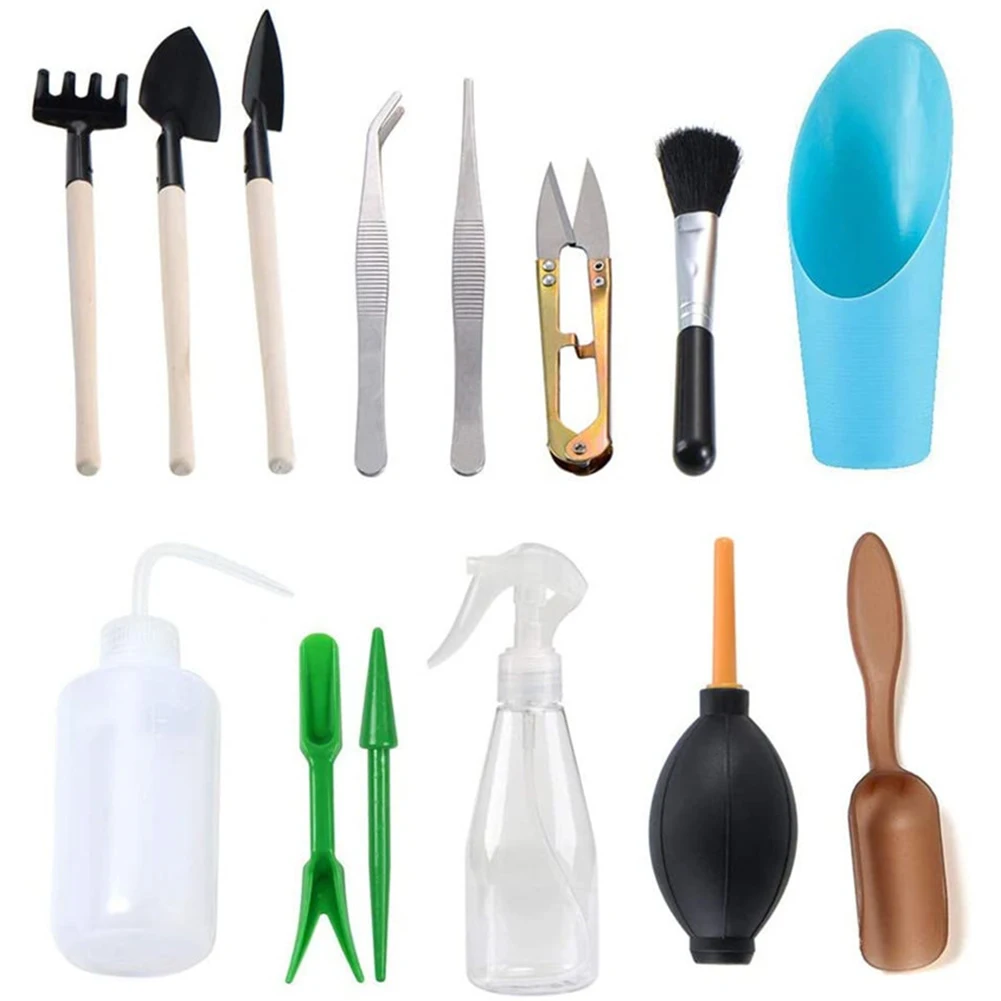 14 Pieces Succulent Plants Tools Set Mini Hand Transplanting Tool Indoor Bonsai Miniature Fairy Garden Plant Flower Bonsai Tools
14 Pieces Succulent Plants Tools Set Mini Hand Transplanting Tool Indoor Bonsai Miniature Fairy Garden Plant Flower Bonsai Tools