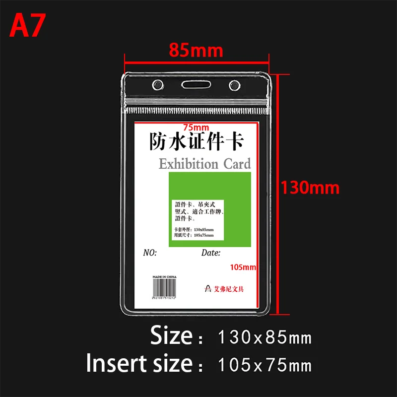 50pcs A7 Ultra Transparent Waterproof Card Holder Name Staff Tag Pass ID Card Clear Protector Case
50pcs A7 Ultra Transparent Waterproof Card Holder Name Staff Tag Pass ID Card Clear Protector Case