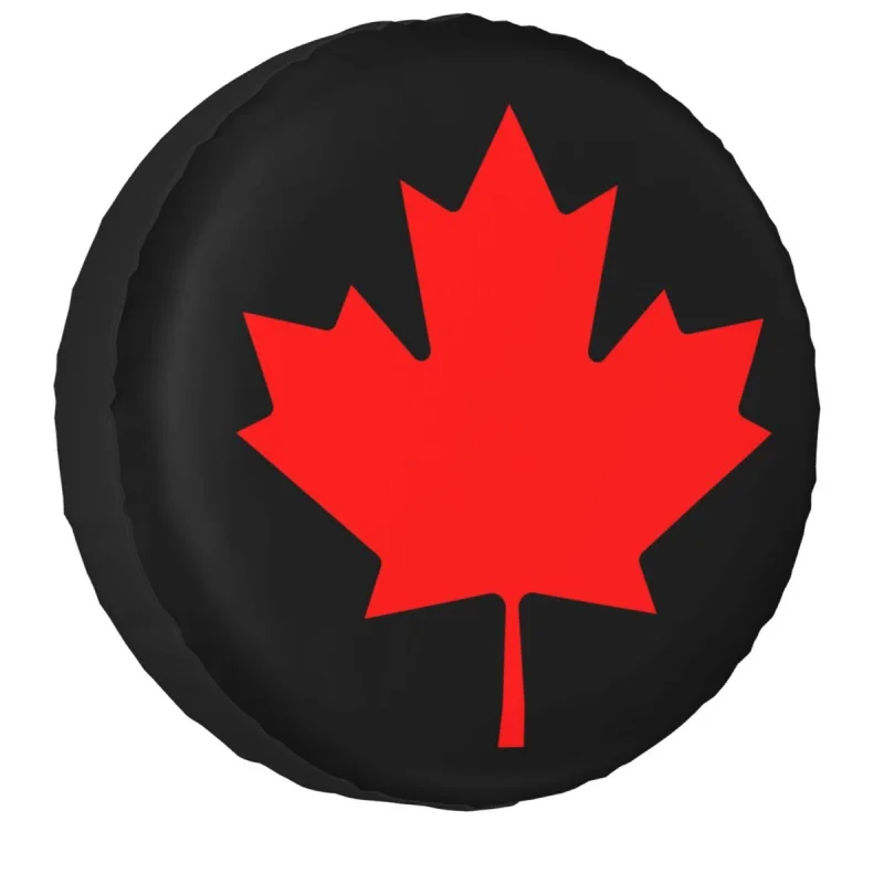 

Canada Maple Leaf Canadian Flag Spare Tire Cover Case Waterproof Dust-Proof Wheel Covers for Jeep Honda