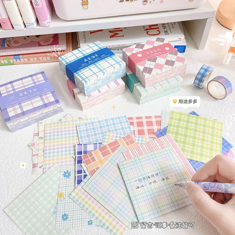 Ins Style Child Notes For The Opening Season, 200 Sheets, Student Stationery, Checkered Color Note Stickers, Wholesale Of Notes 
Ins Style Child Notes For The Opening Season, 200 Sheets, Student Stationery, Checkered Color Note Stickers, Wholesale Of Notes