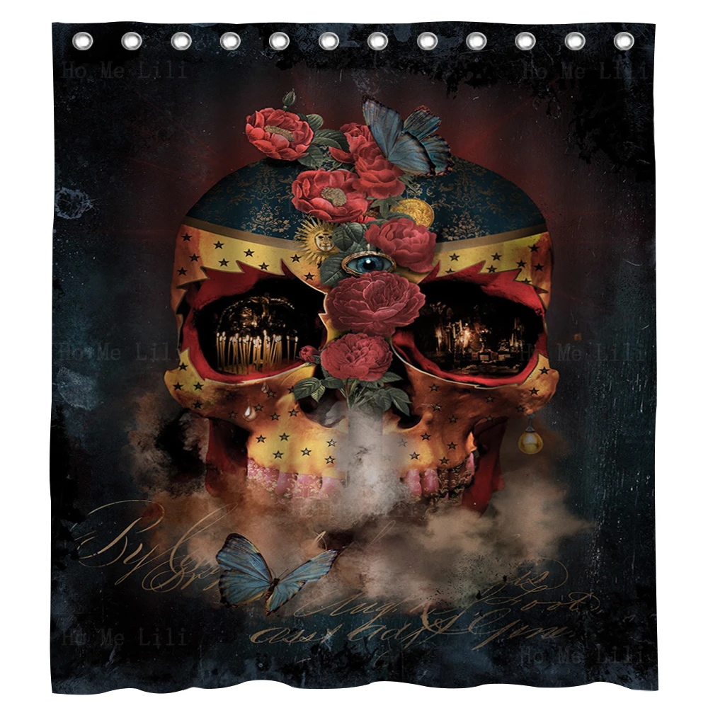 Mexican Sugar Skull Art Day Of The Dead Skeletons And Flowers Butterflies Shower Curtain By Ho Me Lili For Bathroom Decor
Mexican Sugar Skull Art Day Of The Dead Skeletons And Flowers Butterflies Shower Curtain By Ho Me Lili For Bathroom Decor