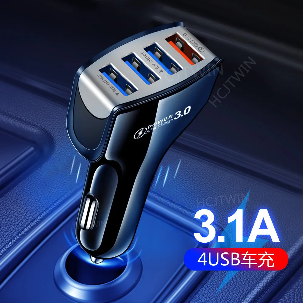 4 Ports Car Charger Quick Charge 3.0 Dual USB Adapter Fast Charging for IPhone Samsung Xiaomi Phone Car-Charger
4 Ports Car Charger Quick Charge 3.0 Dual USB Adapter Fast Charging for IPhone Samsung Xiaomi Phone Car-Charger