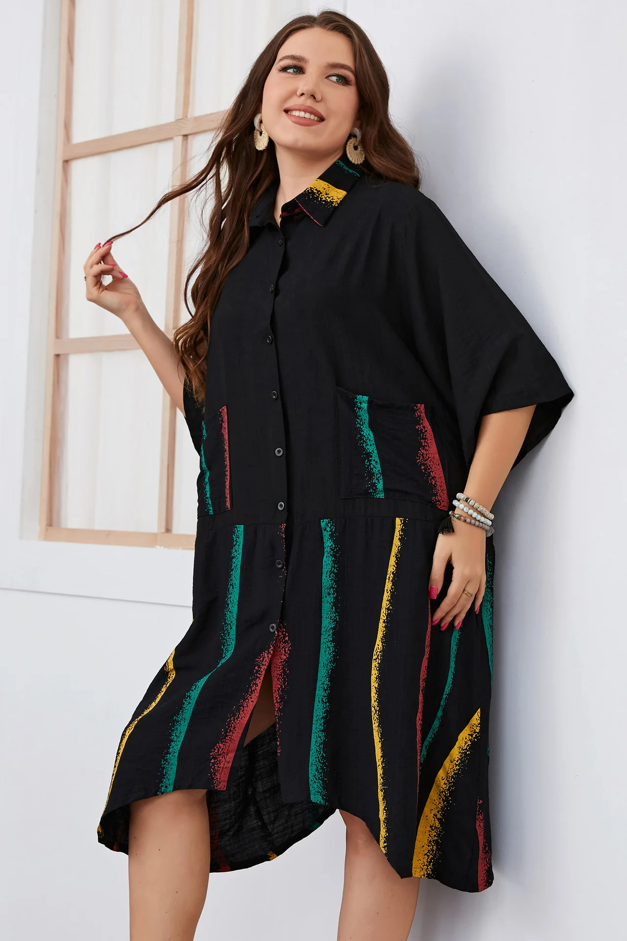 Plus Size Dress 3XL 2022 summer Casual Print Button Up Shirt Dress Women Oversized Pocket Asymmetrical Midi Dress women clothes
Plus Size Dress 3XL 2022 summer Casual Print Button Up Shirt Dress Women Oversized Pocket Asymmetrical Midi Dress women clothes