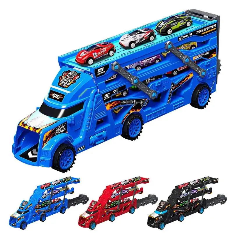 Transport Truck Storage Box Folding Ejection Race Track Parking Lot With 6 Pull Back Mini Car Carrier Toy for Kids Birthday gift
Transport Truck Storage Box Folding Ejection Race Track Parking Lot With 6 Pull Back Mini Car Carrier Toy for Kids Birthday gift