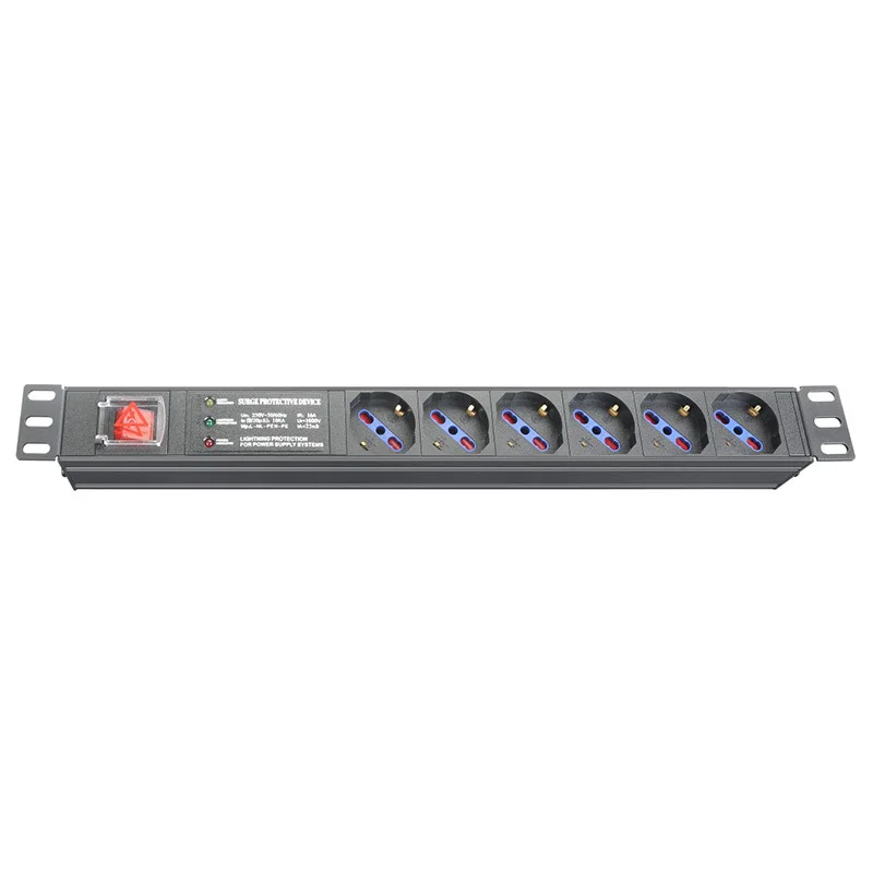 16A 250V German Italy Power Strip Cabinet Distribution Unit 3 lamp Lightning Protection Extension Socket 6 Outlet Breaker Switch
16A 250V German Italy Power Strip Cabinet Distribution Unit 3 lamp Lightning Protection Extension Socket 6 Outlet Breaker Switch