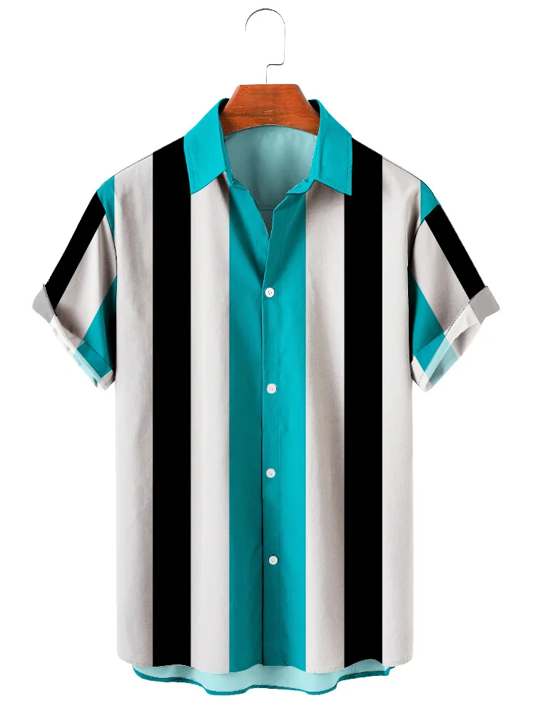 2022 Summer Short Sleeve Shirt Large Size Striped Digital Printed Men's Top Shirts for Men Men Summer Shirts
2022 Summer Short Sleeve Shirt Large Size Striped Digital Printed Men's Top Shirts for Men Men Summer Shirts