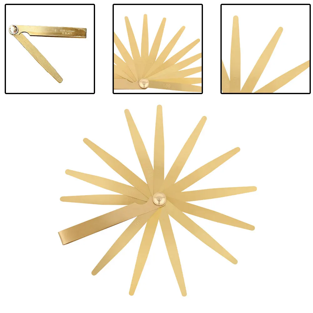 13pcs Feeler Gauges High Precision Metric Brass Foldable Feeler Gauge 0.05-1m 13 Blade Brass Measure Tool
13pcs Feeler Gauges High Precision Metric Brass Foldable Feeler Gauge 0.05-1m 13 Blade Brass Measure Tool