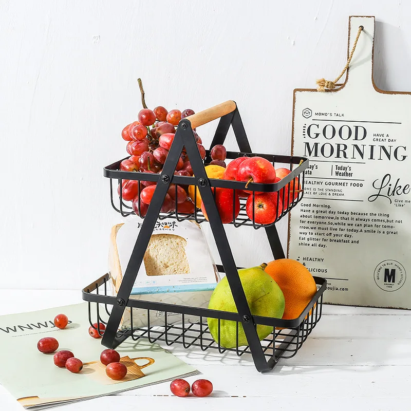 Double-Layer Large Capacity Metal Basket Vegetable Fruit Basket Rack Stand Holder Bowl For Kitchen Counters
Double-Layer Large Capacity Metal Basket Vegetable Fruit Basket Rack Stand Holder Bowl For Kitchen Counters