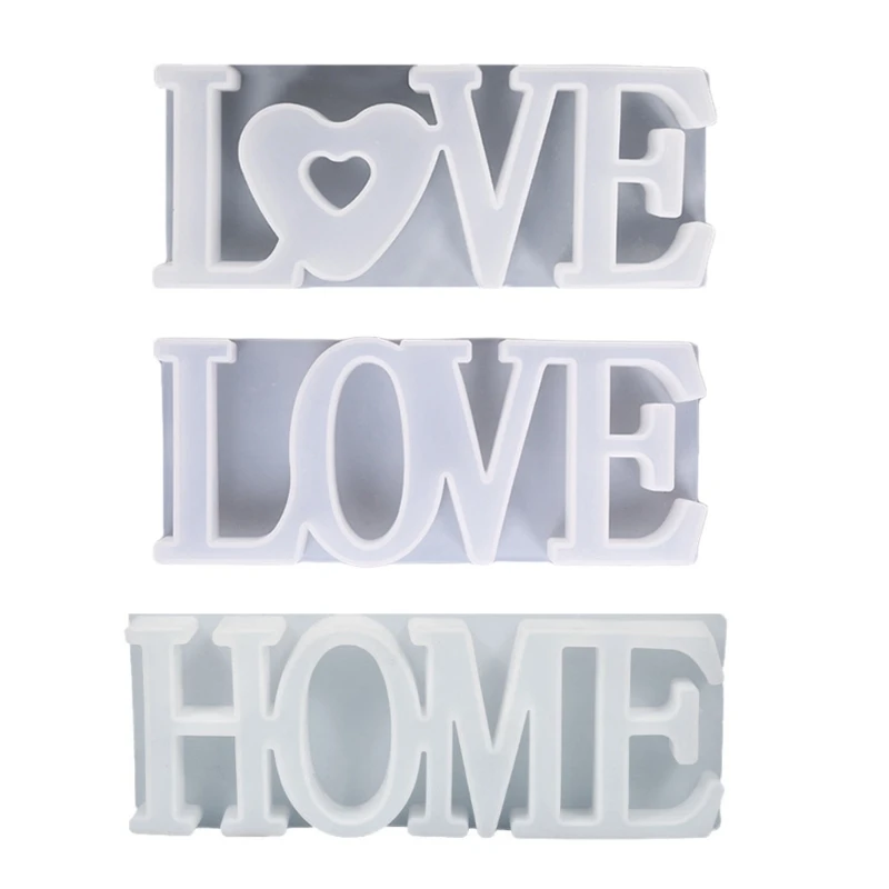 

XXFD Love Home Silicone Mould English Letters Epoxy Resin Mould for Casting Home Decor Jewelry Making Tool Wall Decors Mold