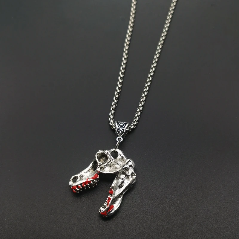 Goth Punk T-Rex Dinosaur Skull Skeleton Pendant Chain Necklace for Women Man Handmade Charm Jewelry Wholesale
Goth Punk T-Rex Dinosaur Skull Skeleton Pendant Chain Necklace for Women Man Handmade Charm Jewelry Wholesale