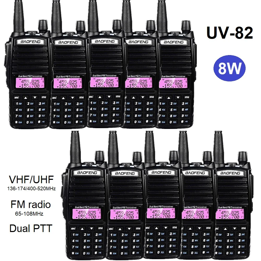Рация Baofeng UV82 8 Вт Двухдиапазонная для любительской радиосвязи, 10 шт.
Рация Baofeng UV82 8 Вт Двухдиапазонная для любительской радиосвязи, 10 шт.
