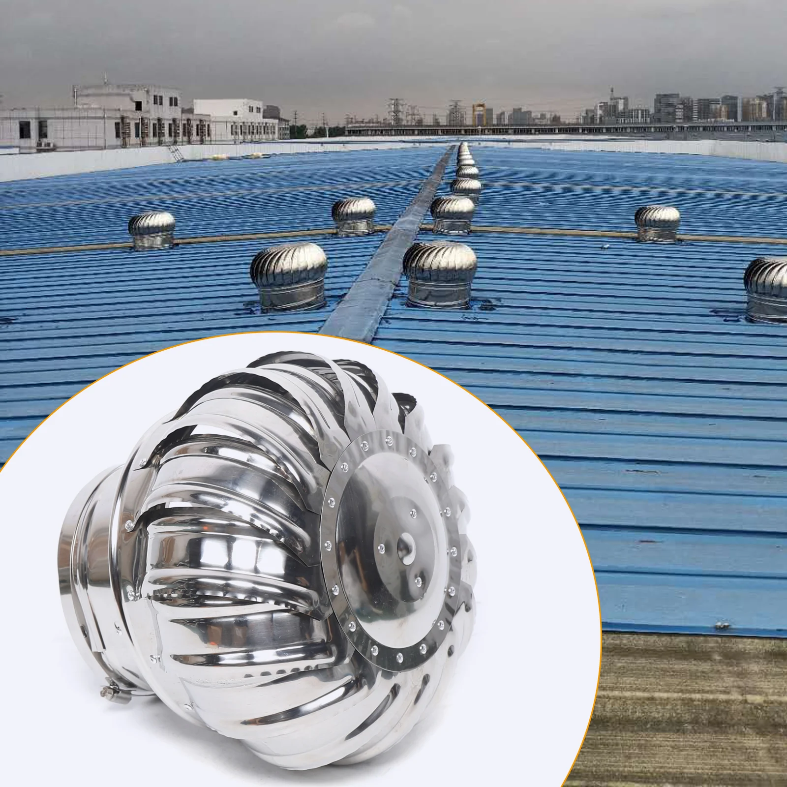Stainless Steel Roof Fan Roof Ventilation Wind Driven Roof Hood Wind Turbine
Stainless Steel Roof Fan Roof Ventilation Wind Driven Roof Hood Wind Turbine