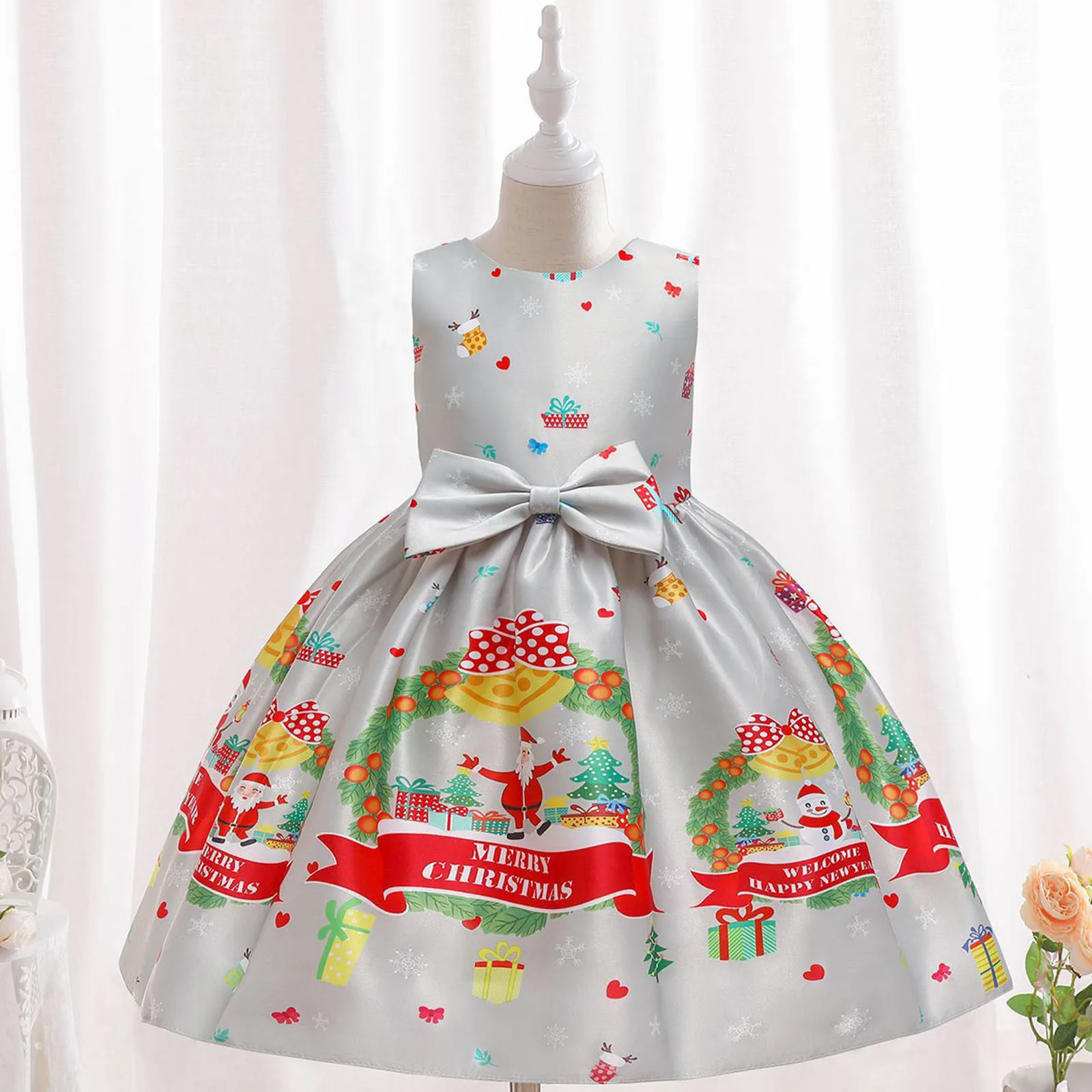 Baby Christmas Outfit Girl Kids Bowknot Cartoon Santa Print Sleeveless Dresses Pageant Party Child Costume Gown Dress Enfants
Baby Christmas Outfit Girl Kids Bowknot Cartoon Santa Print Sleeveless Dresses Pageant Party Child Costume Gown Dress Enfants
