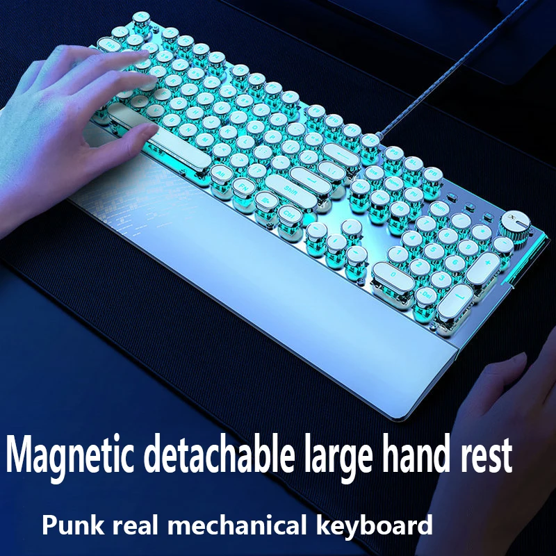 Steampunk Mechanical Keyboard Front Walker Mechanical Keyboard Internet Cafe Home Game Keyboard Pc External with A Line Keyboard
Steampunk Mechanical Keyboard Front Walker Mechanical Keyboard Internet Cafe Home Game Keyboard Pc External with A Line Keyboard