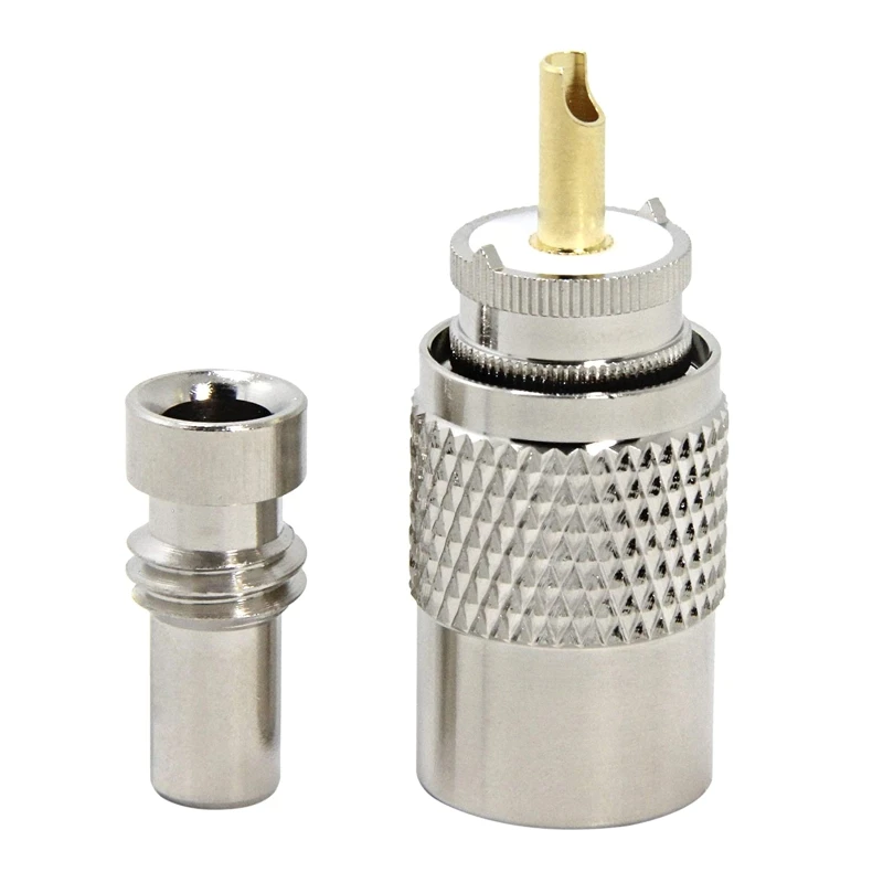 R58A PL259 Male Plug Crimp Coax Connector Adapter RF Connector for RG8X RG59 RG8 Coax Cable High Quality Metal Material
R58A PL259 Male Plug Crimp Coax Connector Adapter RF Connector for RG8X RG59 RG8 Coax Cable High Quality Metal Material