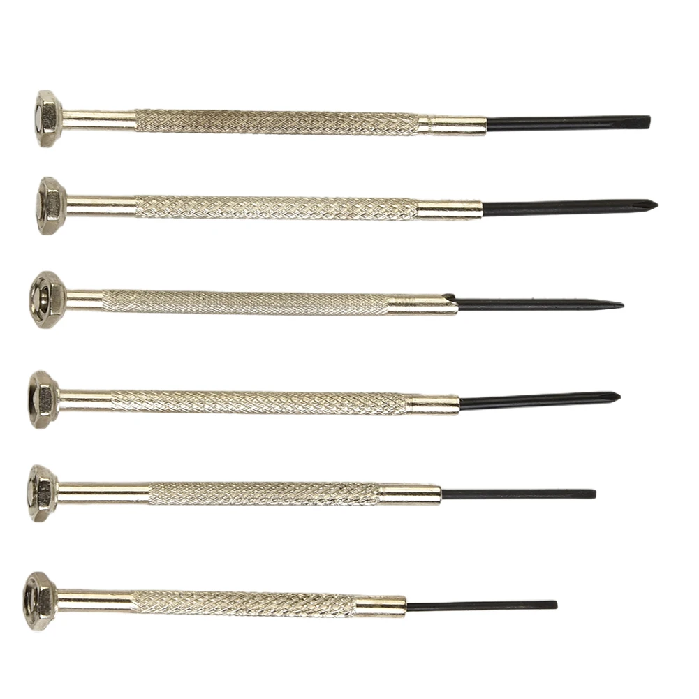 

6pcs Precision Screwdriver Set Cross Slotted Nutdrivers For Watch Jewelry Glasses Electronic Small Screw Power Tools Accessories