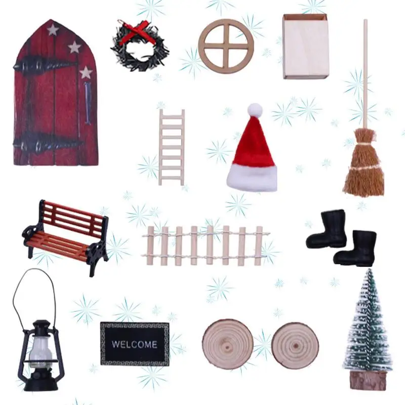 Fairy Door Kit 14 Pieces Crafts Miniature Christmas Figurines Snowman Stockings Snowflake Christmas Tree Desktop Setting Decor
Fairy Door Kit 14 Pieces Crafts Miniature Christmas Figurines Snowman Stockings Snowflake Christmas Tree Desktop Setting Decor