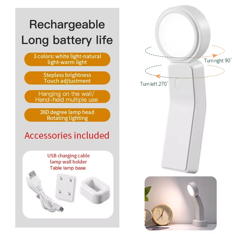 Rechargeable Handheld Desk Light Kitchen Bedroom Human 3 Colors Adjustable Cabinet Wardrobe Lamp Decoration Dimmable LED Night
Rechargeable Handheld Desk Light Kitchen Bedroom Human 3 Colors Adjustable Cabinet Wardrobe Lamp Decoration Dimmable LED Night