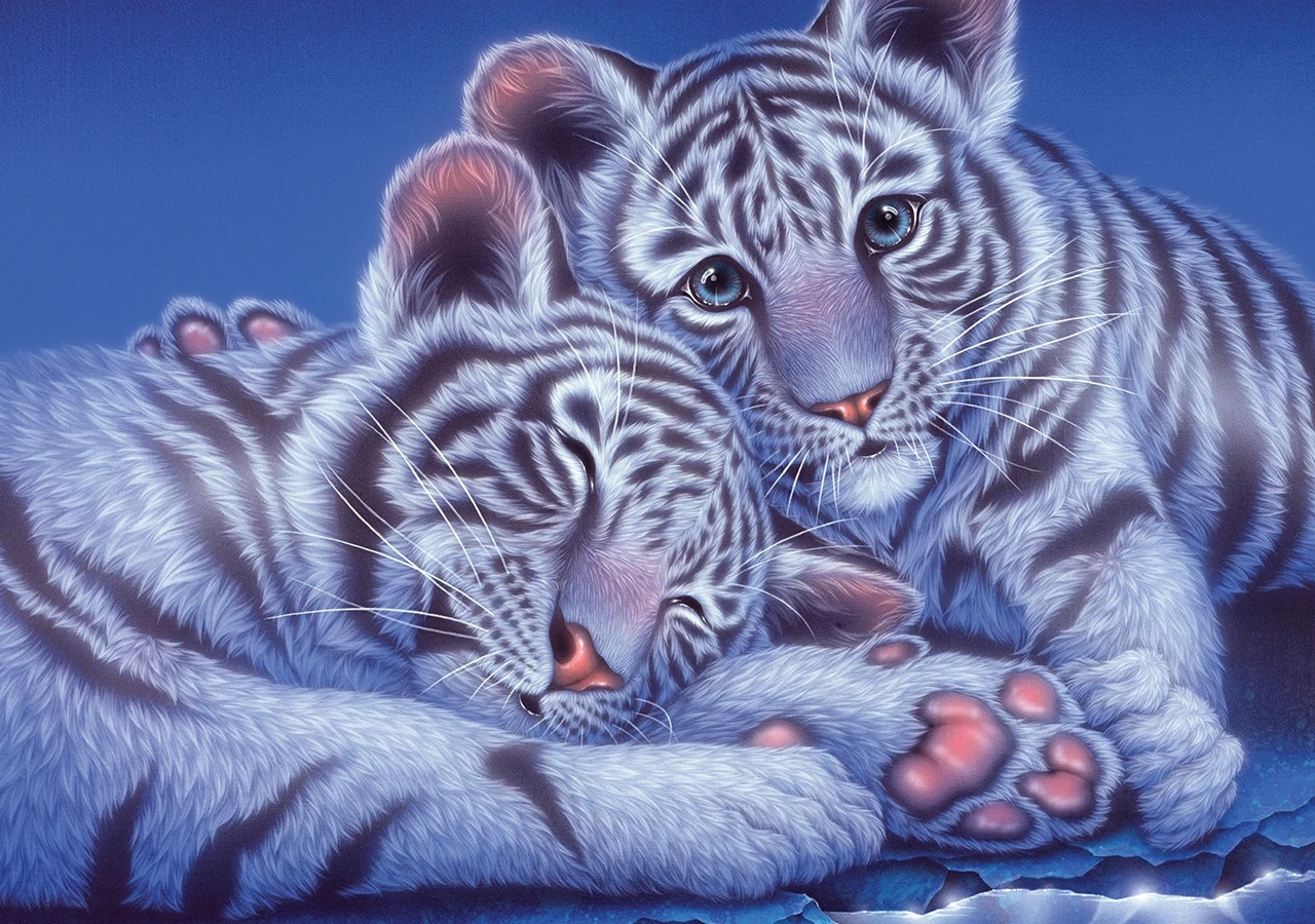 Фото Головоломка с изображением двух котят и Тигра из 200 деталей | Игрушки хобби