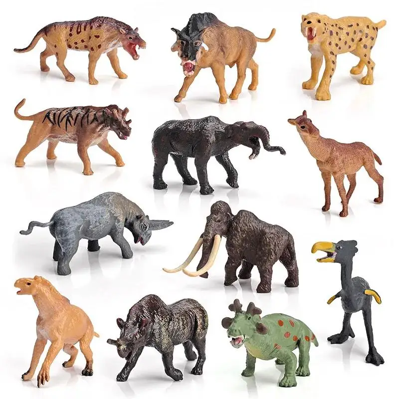 Mini 12pcs Ancient Animal Prehistoric Behemoth Mammoth Giant Rhino Smilodon Model Set PVC High Simulation Emulational Model Toy
Mini 12pcs Ancient Animal Prehistoric Behemoth Mammoth Giant Rhino Smilodon Model Set PVC High Simulation Emulational Model Toy